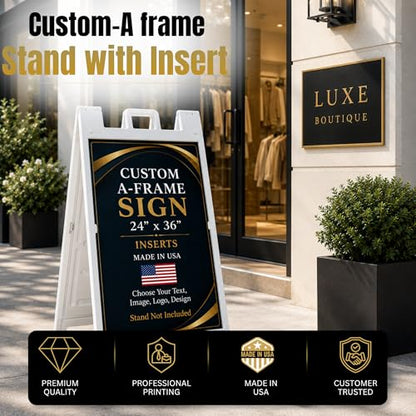 Plastic Sign HolderA-Frame Sidewalk Curb Std by BCB 24x36 | Printed in USA - color: A-Frame Inserts with Plastic Stand