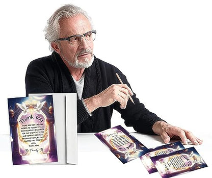 Thank You Card, 25 Pcs Funeral Greeting Card with Envelopes, Personalized Thank You Notes, Fillable Thank You Cards with Celebration of Life, G3 - color: multicolorGX03