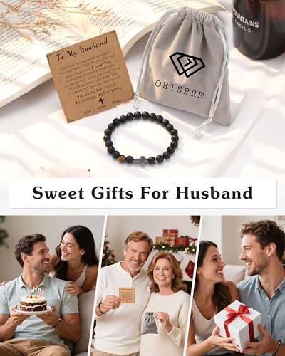 Cross Bracelet, To Mens Boys Christian Gifts for Birthday Christmas - style: Husband