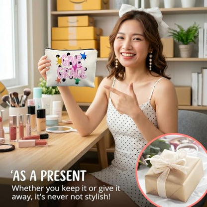 Christian Religious Canvas Makeup Bag Gifts for Women - color: give grace