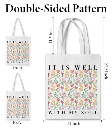 Aesthetic Canvas Tote Bag for Women Man，Christian Bible Verse Reusable Grocery Shoulder Bag for Shopping Work Travel - color: Christian 10