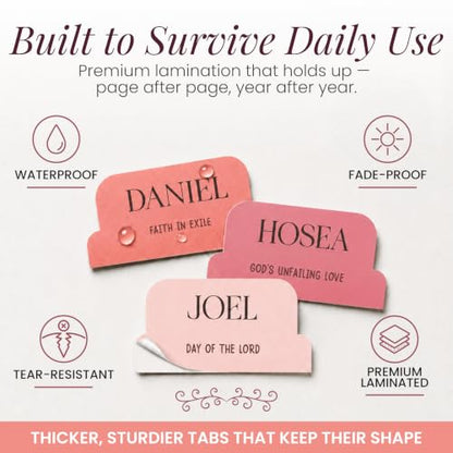 90 Christian Bible Tabs for Women & Teen Girls - Blush Pink - color: Blush Pink