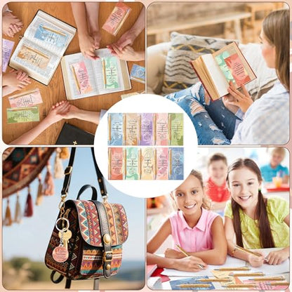 ANGOLIO 230 Spanish Christian Colorful Boho Religious Gifts Bulk Easter Gift Regalos Cristianos En Español Bible Verse Bamboo Pen Keychain Bookmark Inspirational Gift for Women Men VBS Church Favor - style: Colorful Boho