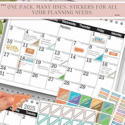 STRIVE ZEN Calendar Planner Stickers - Productivity for Business Professionals - 10 Sheets / 610 Stickers - Meetings, Deadlines, Reminders, Notes, Time Management, Motivational, Check-Lists, Write ON