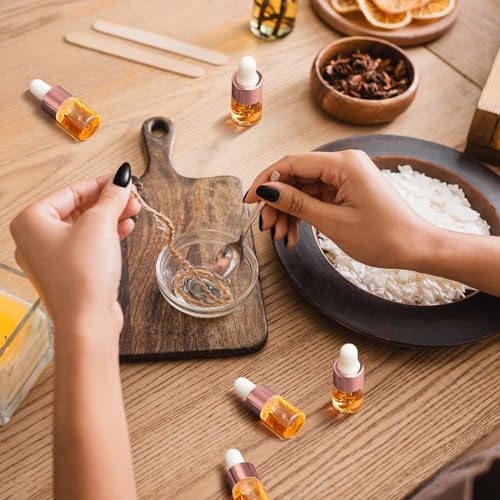 Didaey 100 Pcs Mini Glass Oil Dropper Bottle, 2 ml, Rose Gold - color: Rose Gold, size: 2 ml