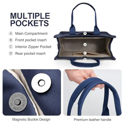 LHMTQVK Canvas Tote Bag for Women, Work & Bible Study Handbag - color: Blue