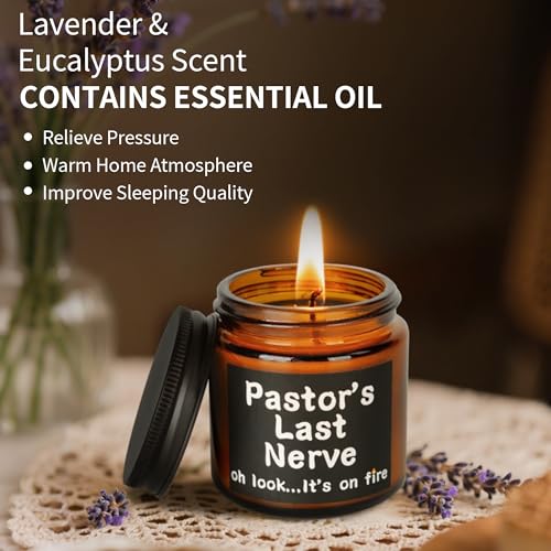 Splandiant Pastor Appreciation Gifts, 6 Pcs Christian Gifts for Pastor - 20oz Tumbler, Lavender Candle, Cotton Socks, Cross Bracelet & Thank You Card - Religious Gift for Man of God, Priest, Minister - style: For Pastor