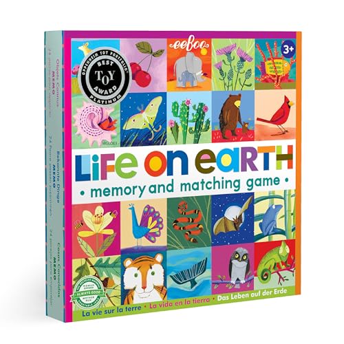 eeBoo Life on Earth Memory & Matching Game, Ages 3+, 1-4 Players - style: Life on Earth