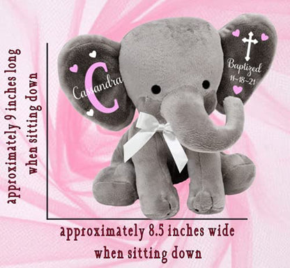 Baptism, Christening, Godchild, Godparent Gift - Personalized Plush Elephant