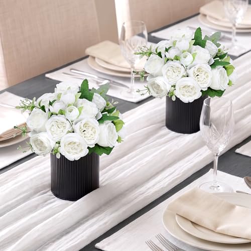 6 Set Pre-Made Flower Table Centerpieces - White - color: White, size: 6 X Peonies Table Centerpieces