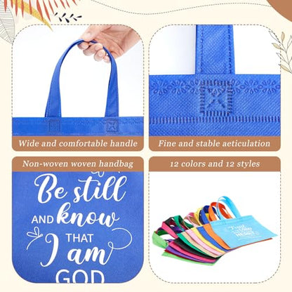Sweetude 48 Pcs Christian Gift Bags Bulk, Bible Verse Gift Bags for Women - color: Colourful, style: Bible