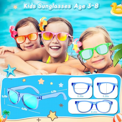 GKTZ Kids Sunglasses Party Favors - Boys Girls Age 3-8 Birthday Goodie Bags Stuffers, Neon Sunglasses Bulk with UV 400 Protection for Kids Classroom Favors - 24 Packs - style: 24 Pack