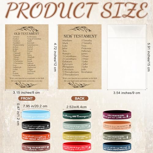 HyDren 36 Sets Bible Verse Bracelets, Religious Gifts Bulk - color: Joyous Color
