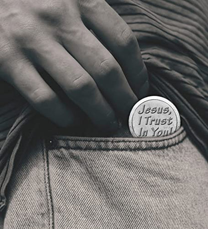 Trendzeen Divine Mercy Prayer Cards - with Jesus Christ Token, The Lord's Prayer Card | Jesus I Trust In You Pocket Token, Divine Mercy Holy Card Catholic Set Of 7 Items