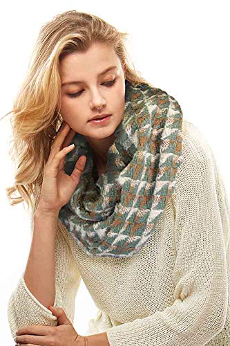 ScarvesMe Women's Check and Plaid Soft Infinity Loop Winter Fall Warm Scarf - color: Lof1062_mint