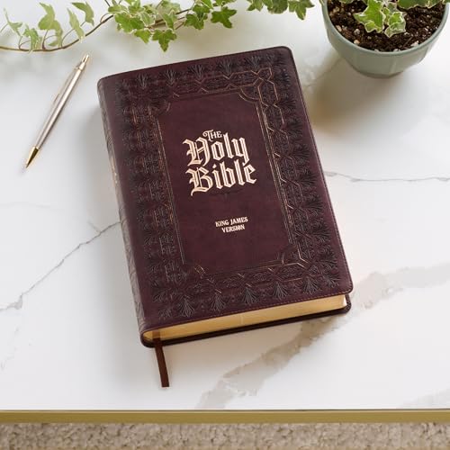KJV Holy Bible, Super Giant Print Faux Leather Red Letter Edition - Ribbon Marker, King James Version, Burgundy (KJV Super Giant Print Editions)