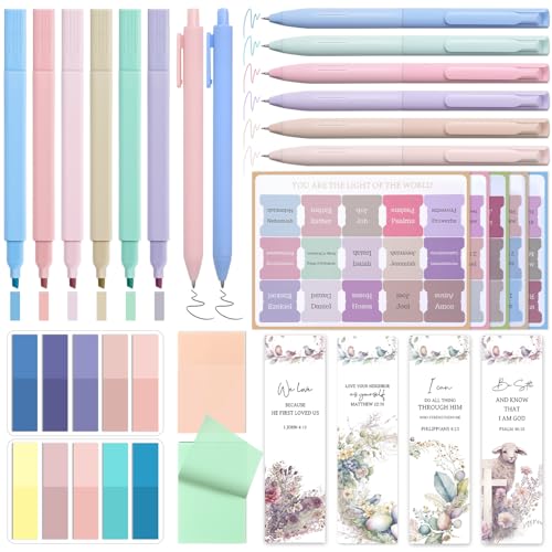 XKDOUS Bible Study Supplies, Bible Journaling Kit with Highlighters, Color - color: Color