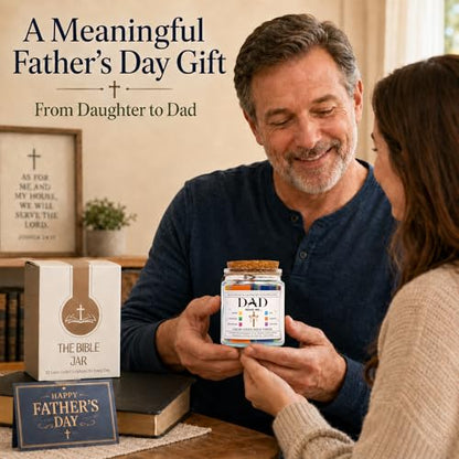 Solmay Bible Verse Jar for Dad, 92 Scripture Prayer Cards - color: Bible Verses Jar For Dad