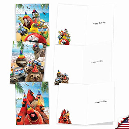Best Card Co 20 Assorted Birthday Notes Wildlife AM10209BDG-B2x10 - style: Wildlife Photo Ops
