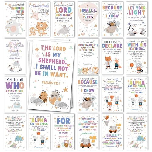 60 Mini Scripture Prayer Cards with Assorted Bible Verses for Children’s Bible Studies Encouragement Cards for Kids Child Students Inspirational Religious Christian Gifts for Family Children - DH43 - color: Kids 2