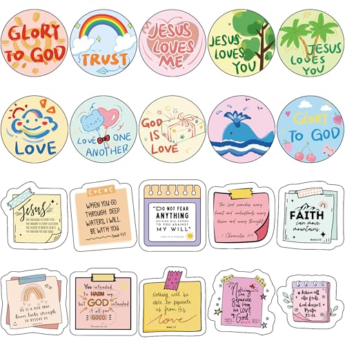 1000 Pieces Bible Sticker Roll for Kids 20 Styles Christian Reward Stickers - style: Bible