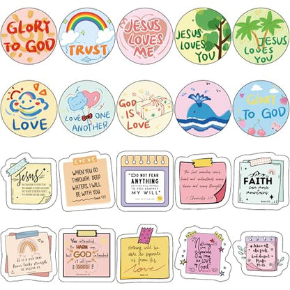 1000 Pieces Bible Sticker Roll for Kids 20 Styles Christian Reward Stickers - style: Bible