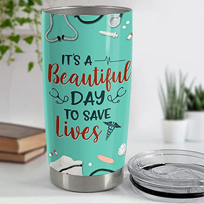 SANDJEST Personalized Nurse Tumbler - Inspirational 20oz & 30oz Tumblers with Lid - Gift for Nurses, Students, Graduation - color: Nurse 1