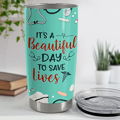 SANDJEST Personalized Nurse Tumbler - Inspirational 20oz & 30oz Tumblers with Lid - Gift for Nurses, Students, Graduation - color: Nurse 1