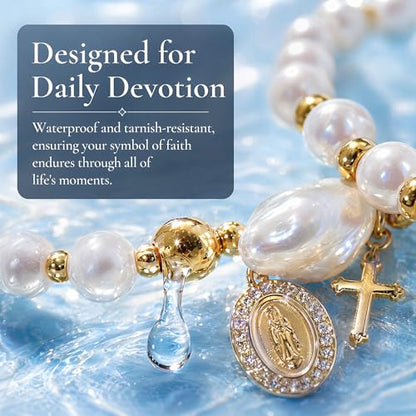 Holy Water Bracelet for Women,Religious Christian FaithJewelry - color: White