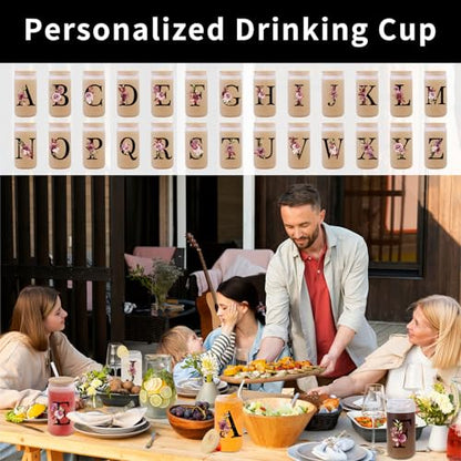 Monogrammed Glass Drinking Cup With Lid Straw Women Wife Anniversary Her 9 11 12 13 15 16 17 18 19 22 39 44 Silk Tin Pottery Steel Linen Lace Crystal Gifts Silver China Pearl Rudy Sapphire Golden,O - style: Letter O