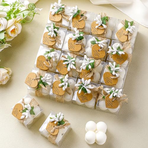 MTLEE 30 Sets Mini Bubble Candles Party Favors DIY Gift Set,White - color: White