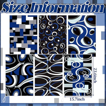 Boyiee 6 Pcs Modern Geometric Kitchen Towels - color: Black and Blue