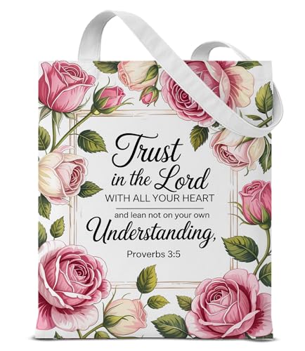 Aesthetic Canvas Tote Bag for Women Man，Christian Bible Verse Reusable Grocery Shoulder Bag for Shopping Work Travel - color: Christian_3403