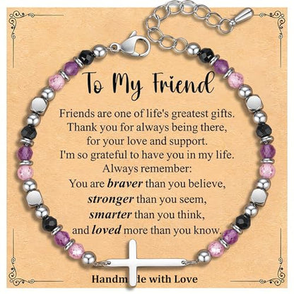 Adjustable Religious Gifts Cross Bracelet for Women Girl - style: Friend