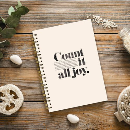 Christian Bible Notebook Journal,Count it All Joy，Christian Gifts for Women Men, Bible Journaling Notebook, Bible Study Supplies, Hardcover Spiral Notebook 5.5x8.3