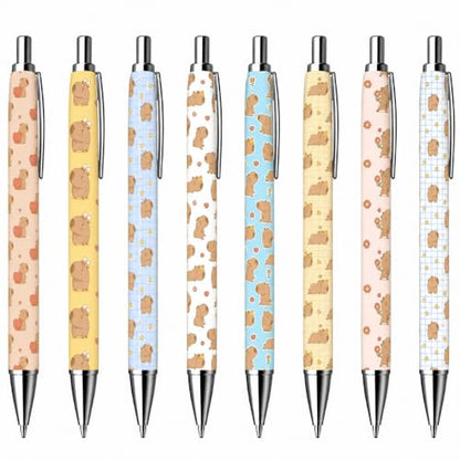8PC Capybara Pens Cute Writing Pen Bulk Gift Set Party Favors Kawaii Stationery Animal Theme Desk Accessories Journal Planner Office School Supplies Appreciation Gifts for Women Students Adults - style: Capybara