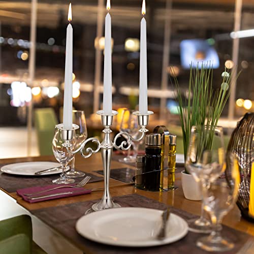 Tuyai 72 Pack Tall White Taper Candles, 10 inch (H) Dripless, Unscented Dinner Candle, Smokeless Taper Candles, Paraffin Wax with Cotton Wicks, 8 Hours Burn Time - size: 72 Pack