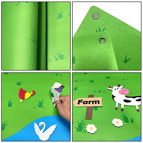 Farm Animals Felt Board Story Set, 3.6 Ft Wall Hanging Kit for Kids