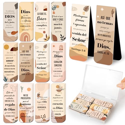 Haooryx Bible Verse Magnetic Bookmarks 48Pcs Motivational Book Markers - style: Spanish