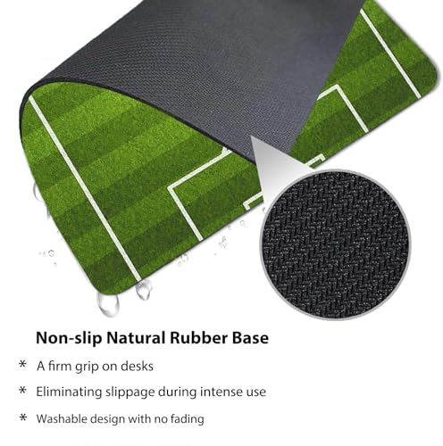 Soccer Field Mouse Pad, Football Pitch Green Grass Sports Stadium Desk Mat - color: Green