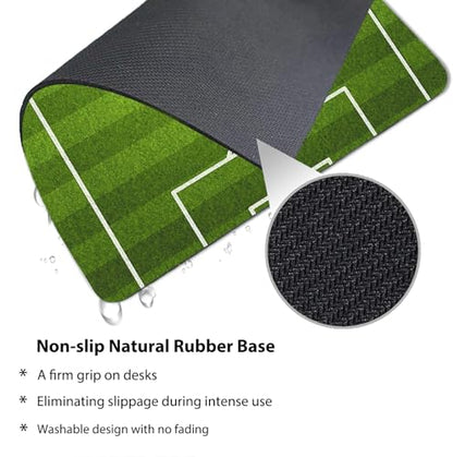 Soccer Field Mouse Pad, Football Pitch Green Grass Sports Stadium Desk Mat - color: Green