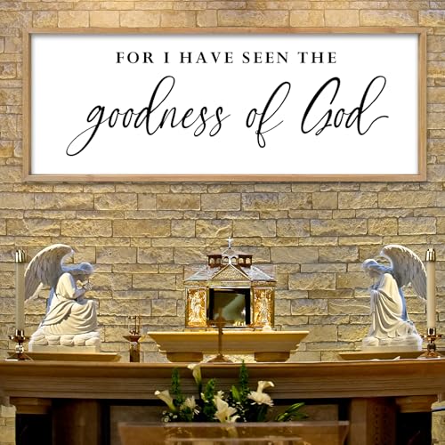 SRSZHIYUE I Have Seen the Goodness of God Wall Art, 40 x 15 Inch, Wood - color: For I Have Seen The Goodness (Wood), size: 40"L x 15"W
