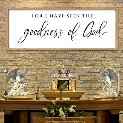SRSZHIYUE I Have Seen the Goodness of God Wall Art, 40 x 15 Inch, Wood - color: For I Have Seen The Goodness (Wood), size: 40"L x 15"W