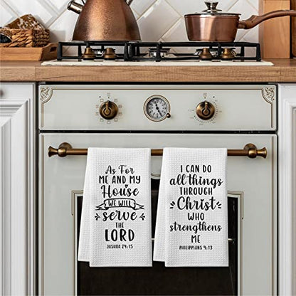 Christian Gifts for Women Men, 2Pcs Religious Kitchen Towels for Christians - color: Christian