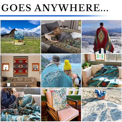 Pure Country Weavers The Lord is My Shepherd 2 Blanket - Scriptures - Psalm 23 - Religious Gift Tapestry Throw Woven from Cotton - Made in the USA (72x54) - color: Shepherd 2, size: 72" x 54"
