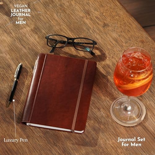 SETTINI® Vegan Leather Journal Gift Set with Pen 192 Pages, Classic - color: Classic