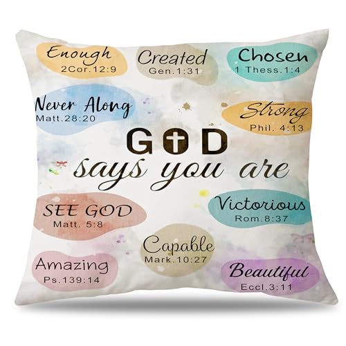 God Says You are Pillowcase, 18x18 inch - color: Colorful