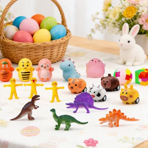 GOAUS Easter Egg Fillers Party Favors for Kids, 60 Pcs Small Toys Prizes Bulk, Goodie Bags Stuffers, Treasure Box Toys for Classroom, Prize Box Birthday Goody Bag - style: 60 toys