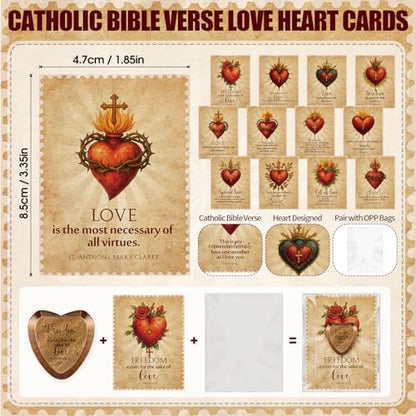 Gerrii 60 Set Christian Token Gift Jesus Love Heart Pocket Hugs, Dark Brown - color: Dark Brown