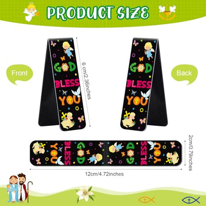 Harloon 48 Pcs Christian Bookmarks Bible Verses Magnetic Bookmarks, Vibrant - style: Vibrant